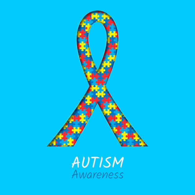 Realistic world autism awareness day illustration