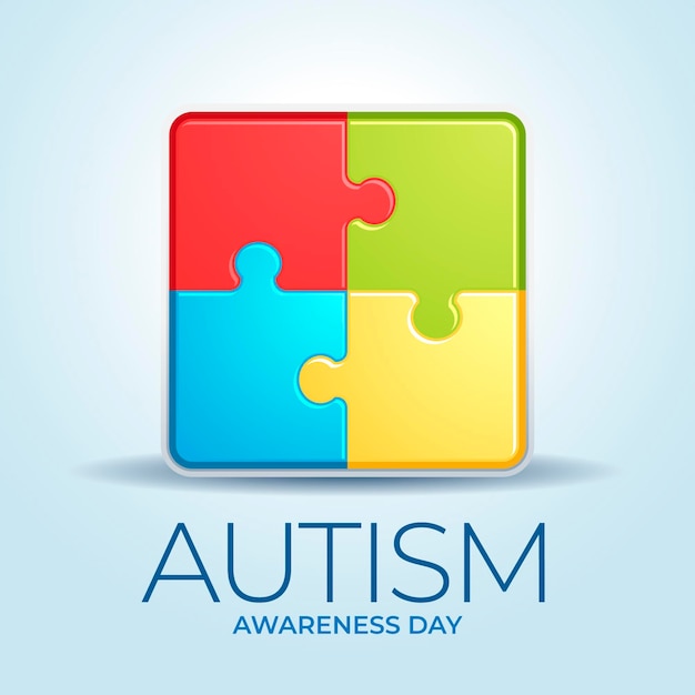 Free vector realistic world autism awareness day illustration