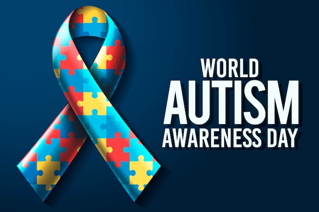 Realistic world autism awareness day illustration
