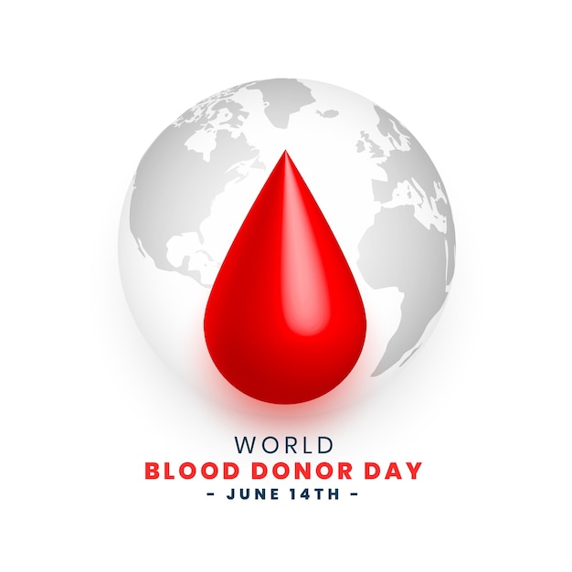 Realistic world blood donor day background