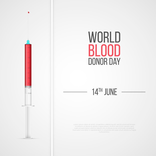 Realistic world blood donor day illustration