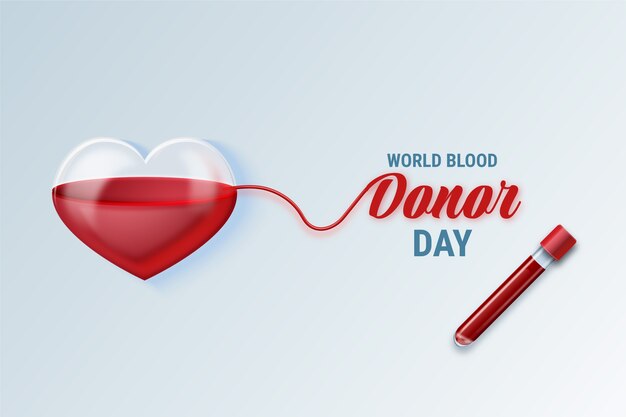 Realistic world blood donor day illustration