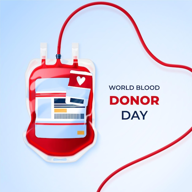 Free vector realistic world blood donor day illustration