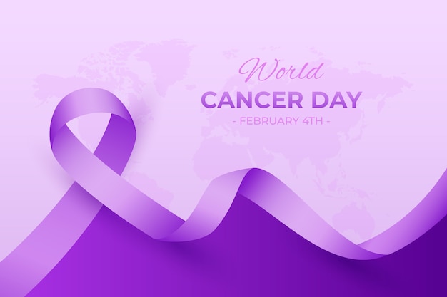 Free vector realistic world cancer day background