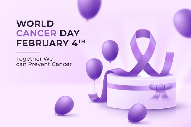 Realistic world cancer day background