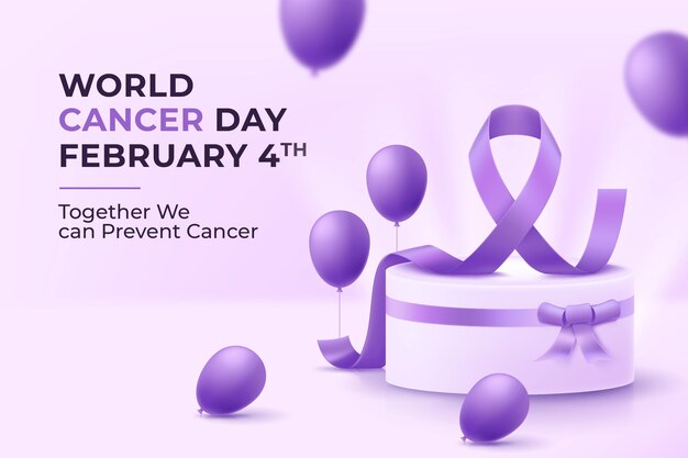 Realistic world cancer day background