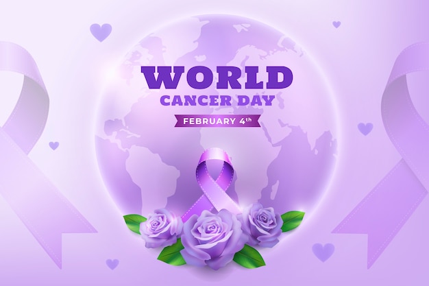 Realistic world cancer day background