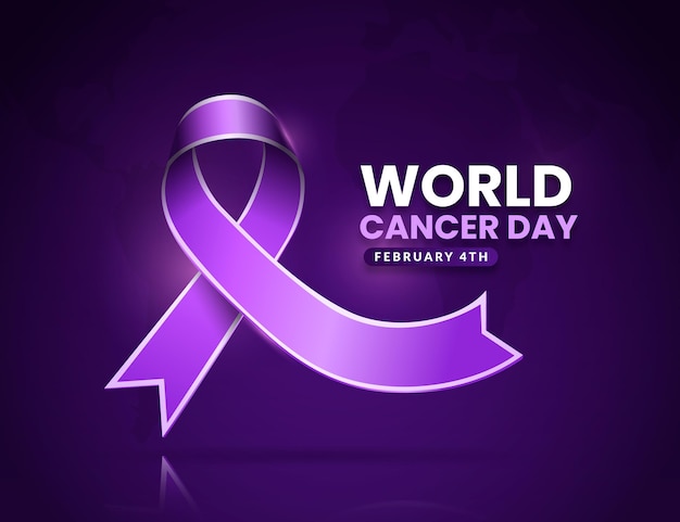 Realistic world cancer day ribbon