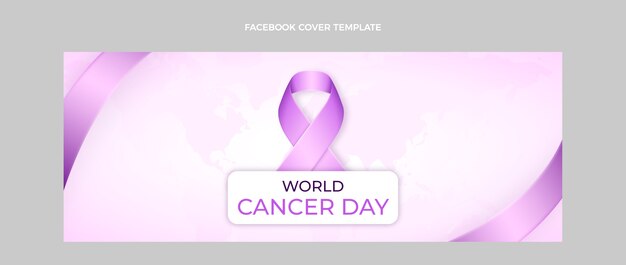 Realistic world cancer day social media cover template