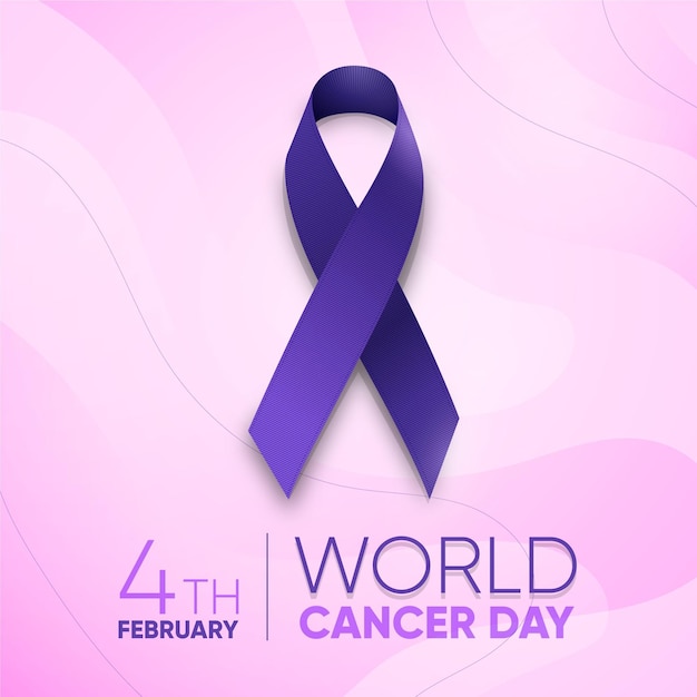 Бесплатное векторное изображение Реалистичный всемирный день борьбы с раком