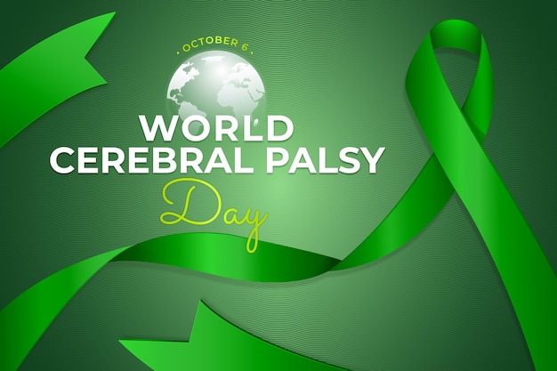Realistic world cerebral palsy day background
