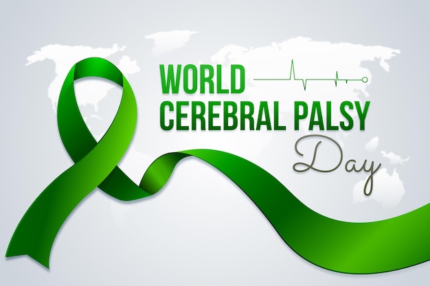 Free vector realistic world cerebral palsy day background