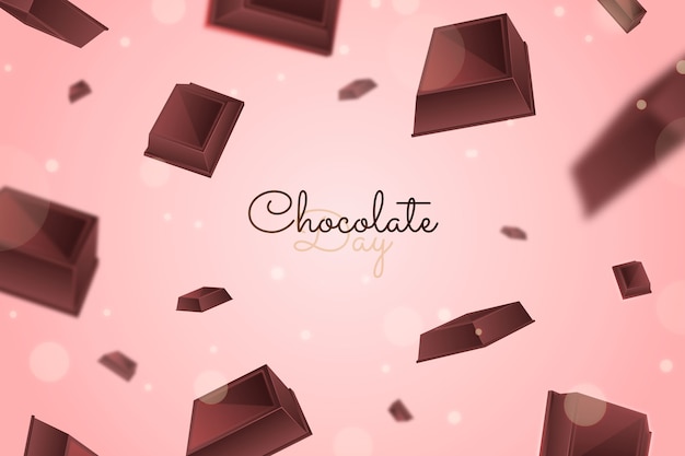 Free vector realistic world chocolate day background