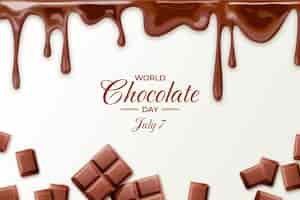 Free vector realistic world chocolate day background