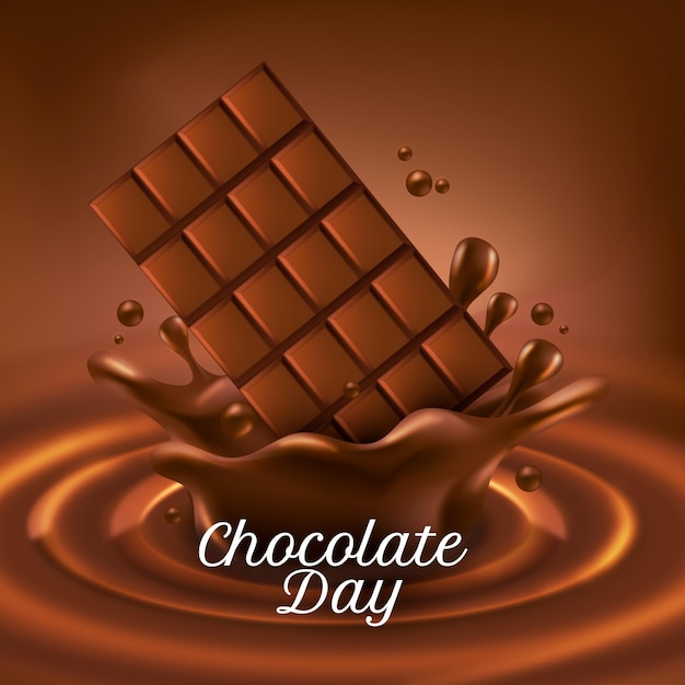 Realistic world chocolate day illustration