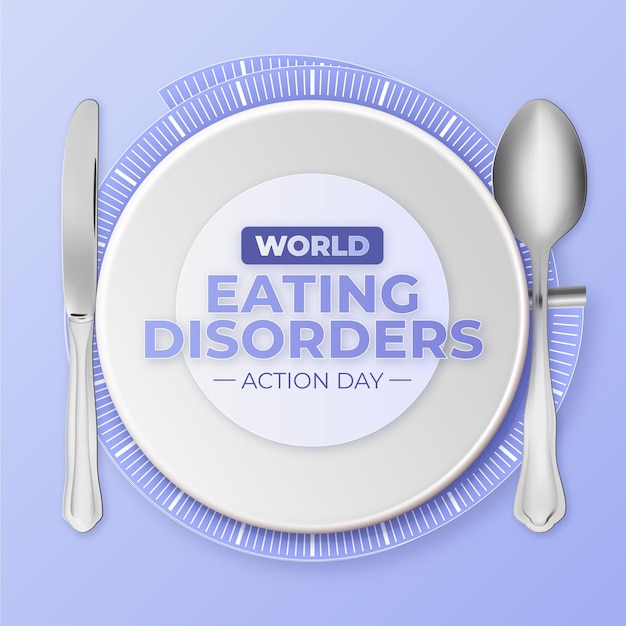 Free vector realistic world eating disorders action day illustration