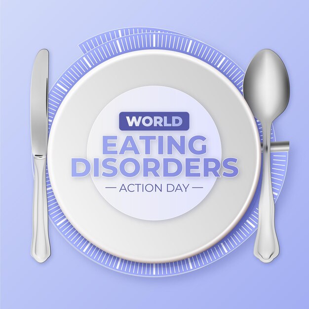 現実世界の摂食障害行動日のイラスト