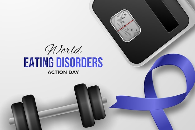 Free vector realistic world eating disorders action day illustration