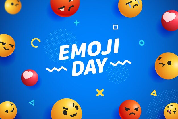 Vettore gratuito sfondo realistico del giorno delle emoji del mondo