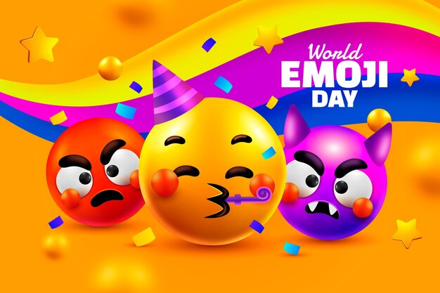 Realistic world emoji day background