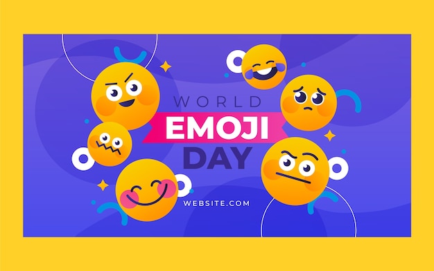 Banner realistico della giornata mondiale delle emoji