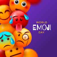 Free vector realistic world emoji day illustration