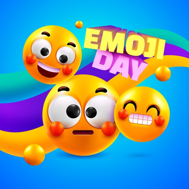 Realistic world emoji day illustration