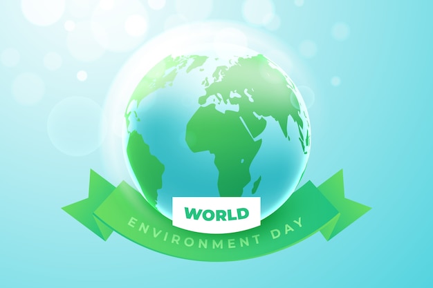 Free vector realistic world environment day with earth