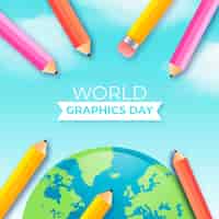 Vettore gratuito illustrazione realistica della giornata della grafica mondiale