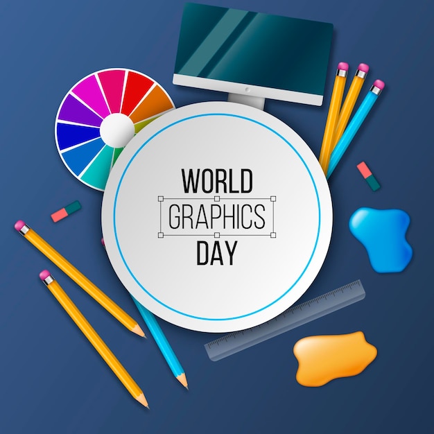 Vettore gratuito giornata mondiale della grafica realistica