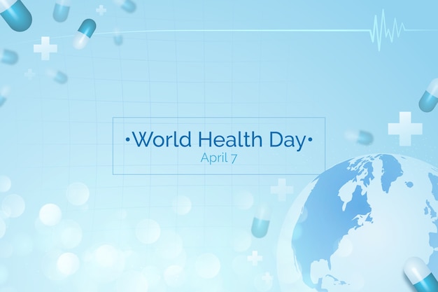 Vettore gratuito sfondo realistico della giornata mondiale della salute