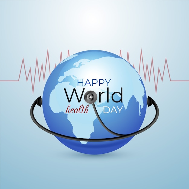 Vettore gratuito realistico concetto di giornata mondiale della salute
