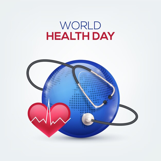 Реалистичная иллюстрация всемирного дня здоровья