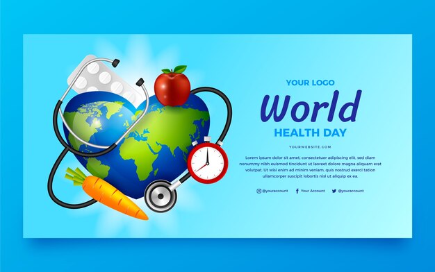 Realistic world health day social media post template
