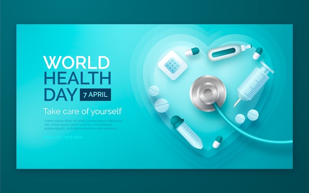 Free vector realistic world health day social media post template