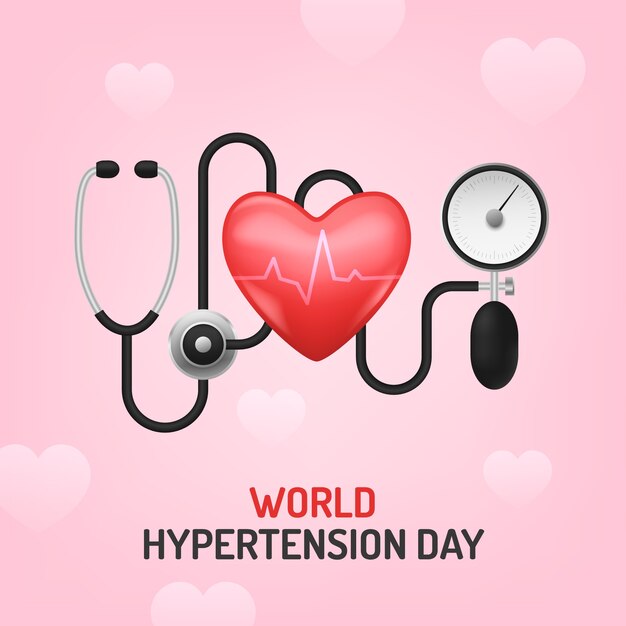 Realistic world hypertension day illustration