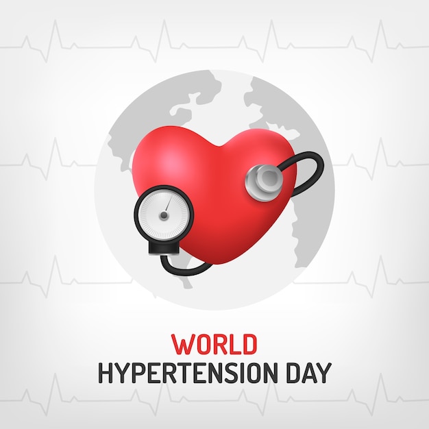 Realistic world hypertension day illustration