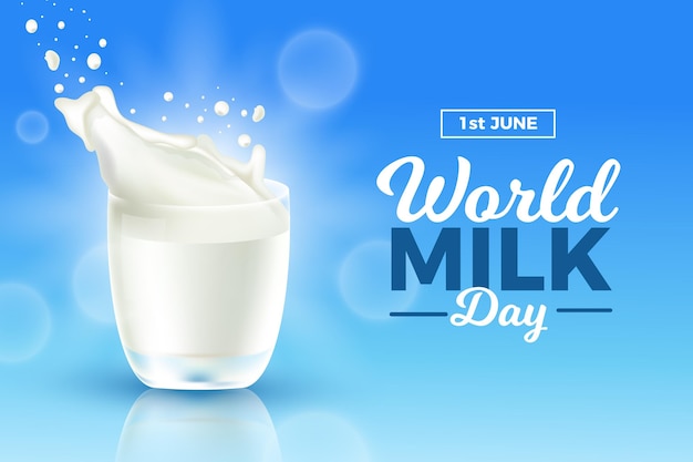 Free vector realistic world milk day illustration