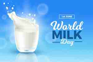 Free vector realistic world milk day illustration