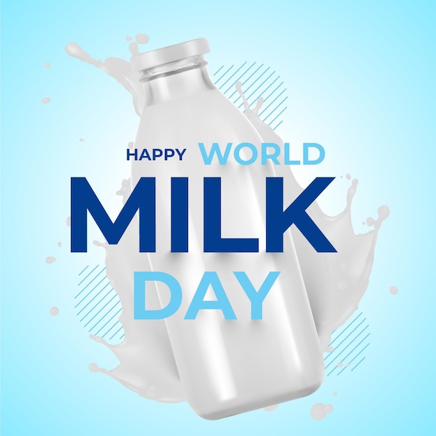 リアルな世界のミルクの日のイラスト