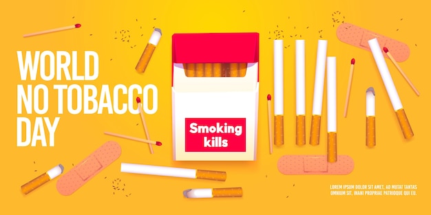 Free vector realistic world no tobacco day illustration