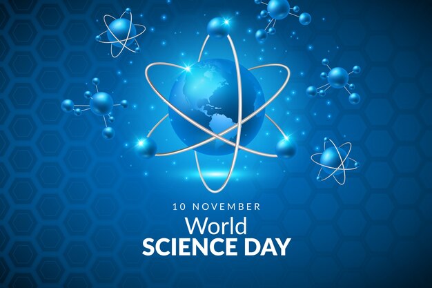 Realistic world science day background