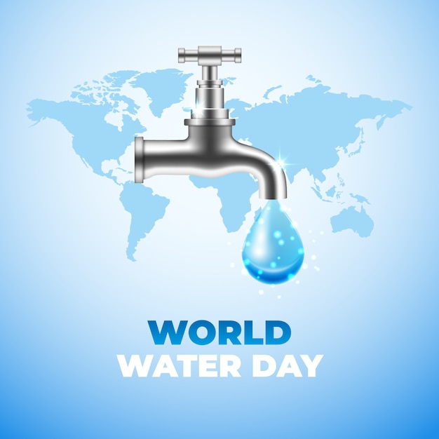 Free vector realistic world water day illustration