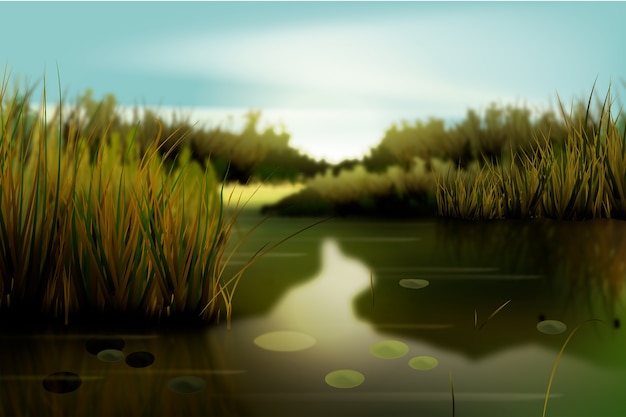 Бесплатное векторное изображение Реалистичный всемирный день водно-болотных угодий