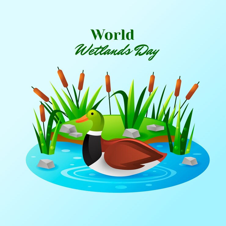 Free Vector realistic world wetlands day illustration