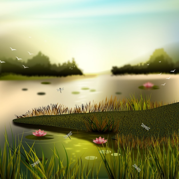 Realistic world wetlands day illustration