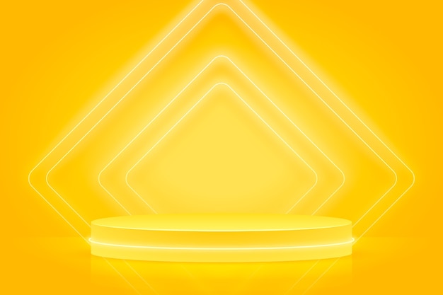 Бесплатное векторное изображение Реалистичный желтый неоновый фон