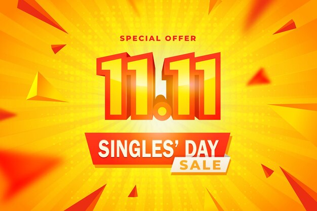 Free vector realistic yellow and orange singles' day