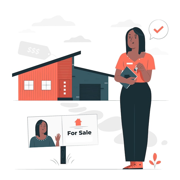 Free vector realtor concept illustration