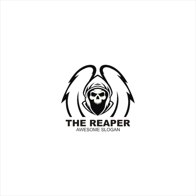 Free vector reaper head mascot logo vector illustration